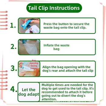 Alat za skupljanje psećeg izmeta za vanjsku upotrebu, klip za vrećicu, plastika, plosni otvor, uobičajene debljine