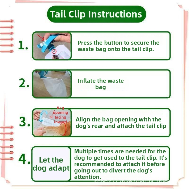 Suņu izkārnījumu savākšanas rīks ārējai lietošanai, maisu klips, plastmasa, plakans atvērums, parastā biezums