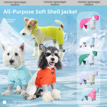 Suņa jaka, četrsezonu, neilons, regulējama, piemērota pavadiņai, soft-shell