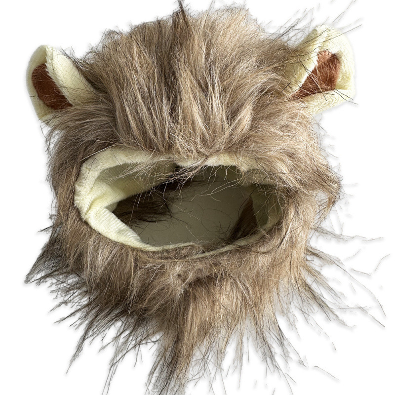 Augintinių kepurė-peruka – kačiukams ir šunims, miela karikatūrinė transformacija; medžiaga: dirbtinė pūka; pynimo tipas: plokščias pynimas; apdirbimas: tie-dye; sezonos: keturios metų laikai