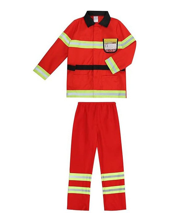 Costum pentru copii pentru spectacol de pompieri - 100% poliester, tratament moale al țesăturii, siguranță clasa B, pentru copii 3–8 ani