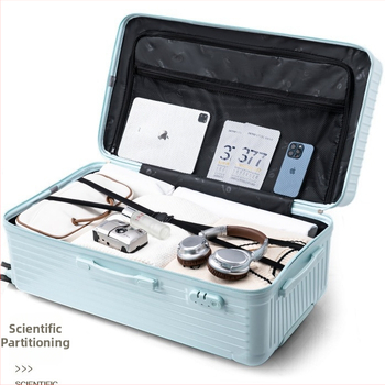 Ταξιδιωτική βαλίτσα με μεγάλη χωρητικότητα, υλικό ABS/PC, άνοιγμα με φερμουάρ, κυκλικοί τροχοί, βασική κλειδαριά με κωδικό, βάρος 5,8 kg