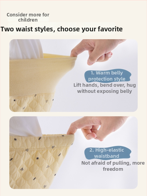 Vaikų šilti medvilniniai kelnaitės su atvira kirkšne, 100% medvilnė, A klasės saugumas, unisex, ruduo–žiema