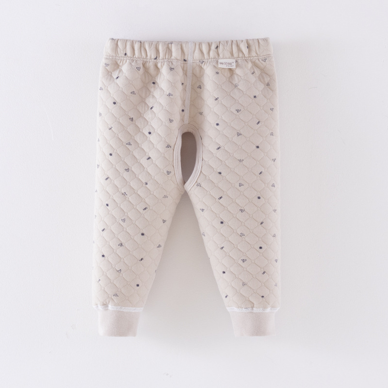 Vaikų šilti medvilniniai kelnaitės su atvira kirkšne, 100% medvilnė, A klasės saugumas, unisex, ruduo–žiema