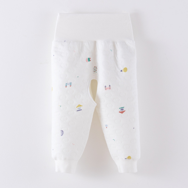 Vaikų šilti medvilniniai kelnaitės su atvira kirkšne, 100% medvilnė, A klasės saugumas, unisex, ruduo–žiema