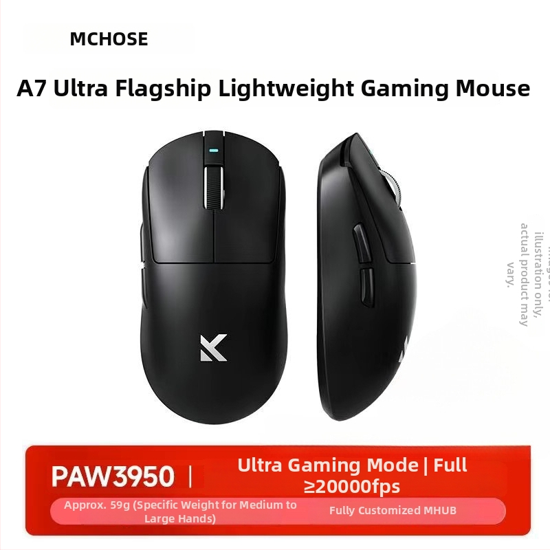 Bezvadu spēļu pele ar trim režīmiem, Bluetooth, modelis A7, 42000dpi