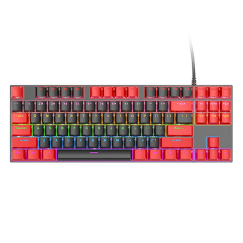 Q301 87‑gombos mechanikus billentyűzet, zöld tengelyű kapcsolók, RGB háttérvilágítás, kábeles, vízálló