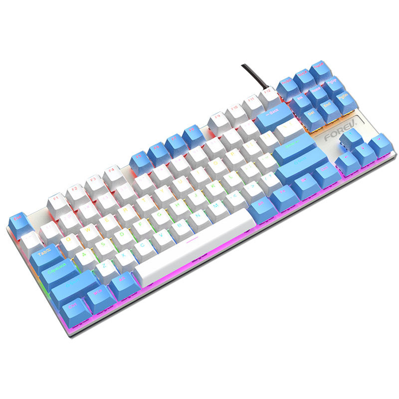 Q301 87‑gombos mechanikus billentyűzet, zöld tengelyű kapcsolók, RGB háttérvilágítás, kábeles, vízálló