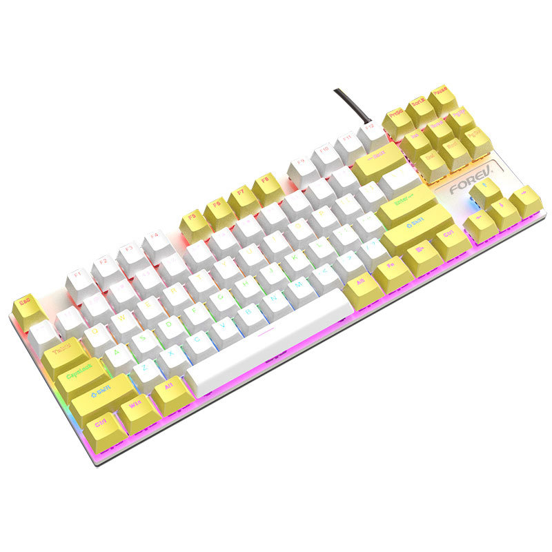 Q301 87‑gombos mechanikus billentyűzet, zöld tengelyű kapcsolók, RGB háttérvilágítás, kábeles, vízálló