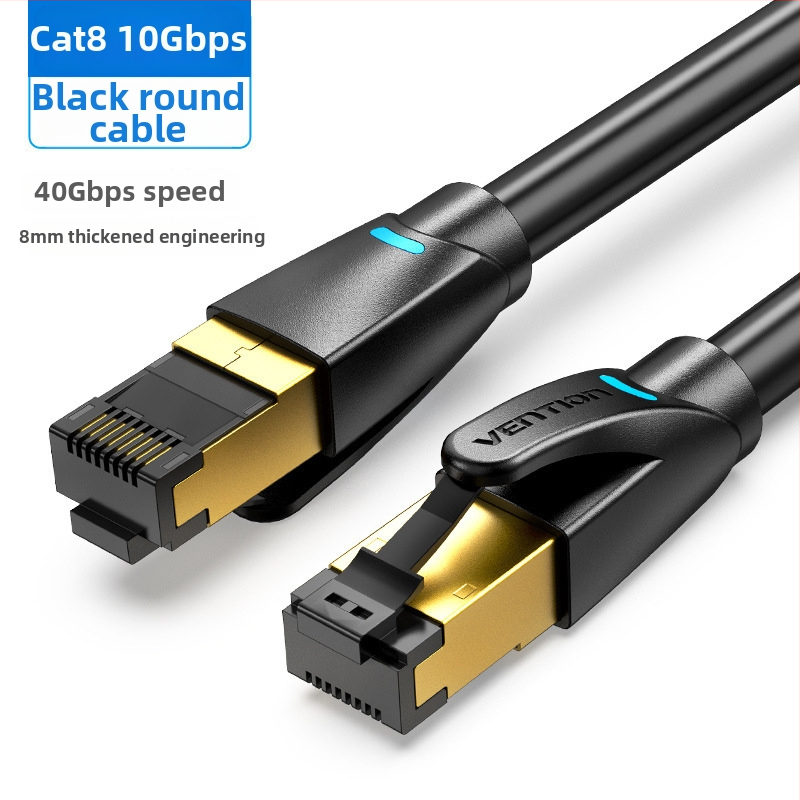 Cat8 Ethernet patch kabelis, 8‑kodolu OFC vara, RJ‑45, 40Gbps, vīts pāris
