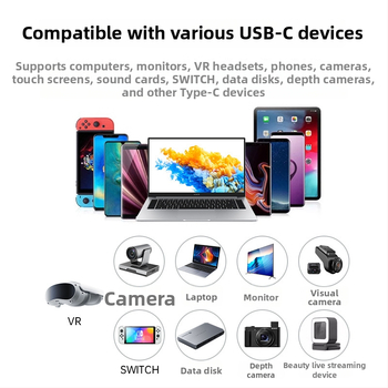 Type-C optiskais šķiedras datu kabelis, 10Gbps, 8K60Hz displejs, PD100W ātrā uzlāde, garums 1–30 m