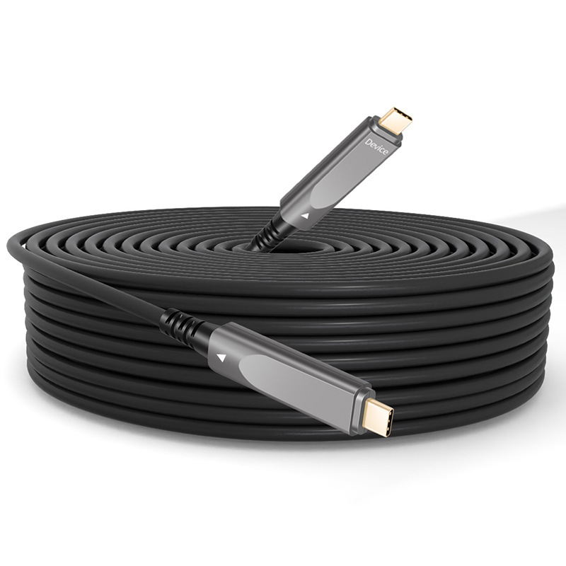 Type-C optiskais šķiedras datu kabelis, 10Gbps, 8K60Hz displejs, PD100W ātrā uzlāde, garums 1–30 m