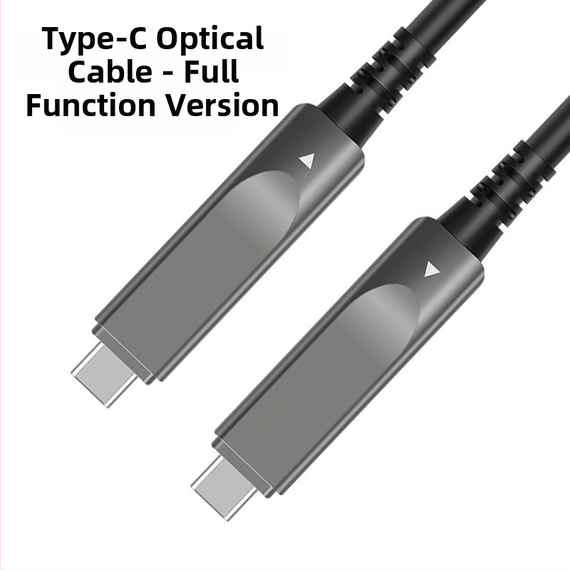Type-C optiskais šķiedras datu kabelis, 10Gbps, 8K60Hz displejs, PD100W ātrā uzlāde, garums 1–30 m