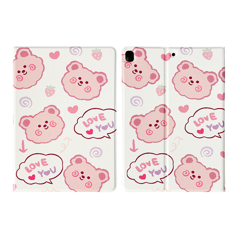 Apple iPad apsauginė dėklas – karikatūrų stiliaus, atidaromas dangtelis, PC medžiaga, prieš pirštų atspaudus, magnetinis laikiklis