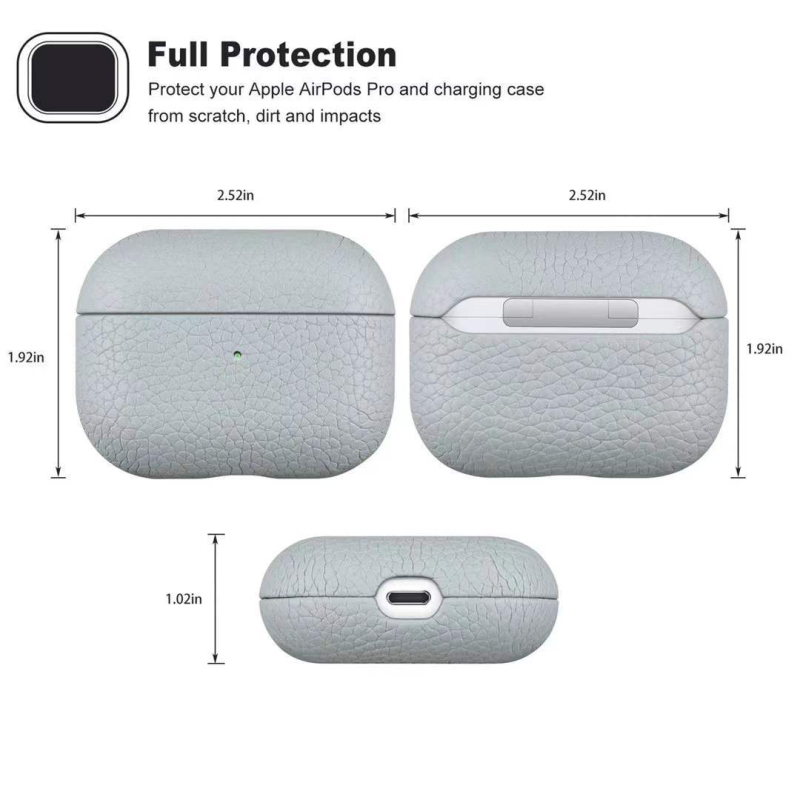 AirPods kožna zaštitna futrola Hermes Pebbled Leather, otporna na udarce, ručna izrada, tvrdi kućište, podijeljeni tip, za sve modele AirPods