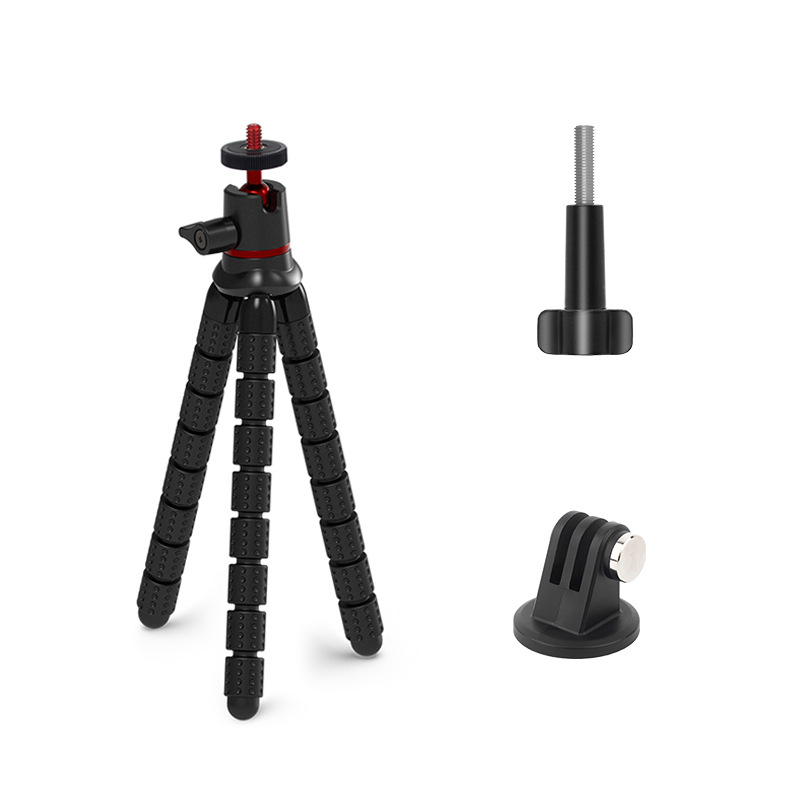 Suport pentru telefon cu trepied flexibil și Bluetooth, pentru GoPro și DJI Osmo – compatibil universal, materiale ABS/silicon/ aluminiu 5053