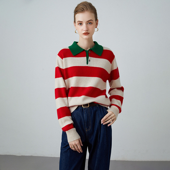 Moteriškas kašmyro mišinio megztinis, megztas mašina, laisvo stiliaus, ilgomis rankovėmis, ilgis 50–65 cm