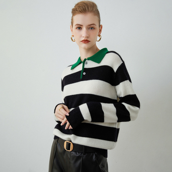 Moteriškas kašmyro mišinio megztinis, megztas mašina, laisvo stiliaus, ilgomis rankovėmis, ilgis 50–65 cm