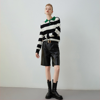 Moteriškas kašmyro mišinio megztinis, megztas mašina, laisvo stiliaus, ilgomis rankovėmis, ilgis 50–65 cm