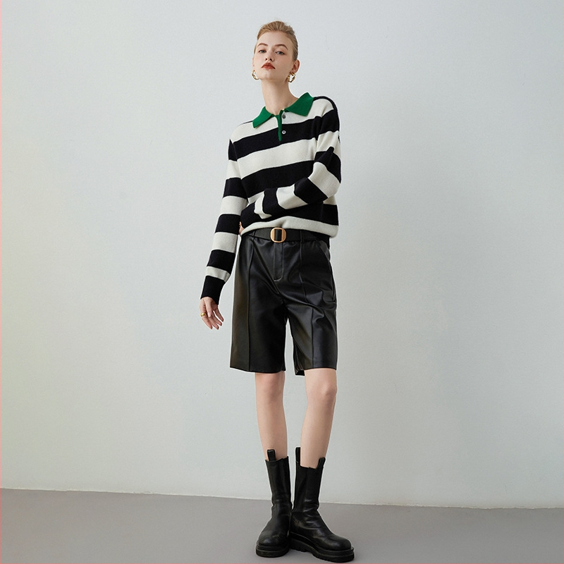 Sieviešu kašmīra maisījuma džemperis, adīts ar mašīnu, ikdienas stilā, garas piedurknes, garums 50–65 cm