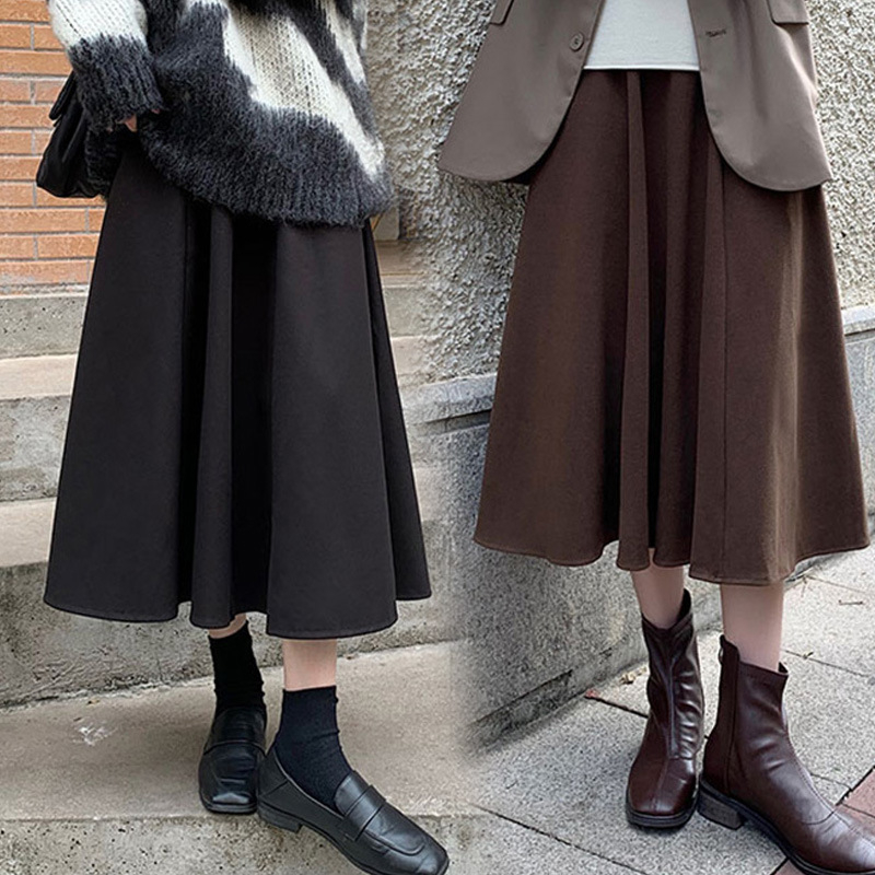 Trudnička midi suknja s podesivom podrškom za trbuh — vlakno akrila, glavni sastav materijala 95% i više, duljina midi, nepravilni kroj