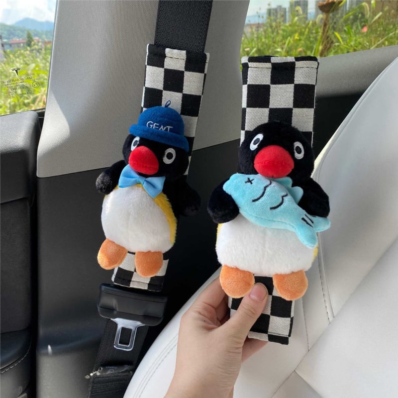Autóöv vállvédő pingvín mintával, dekoratív autó kiegészítő, Yingyifei