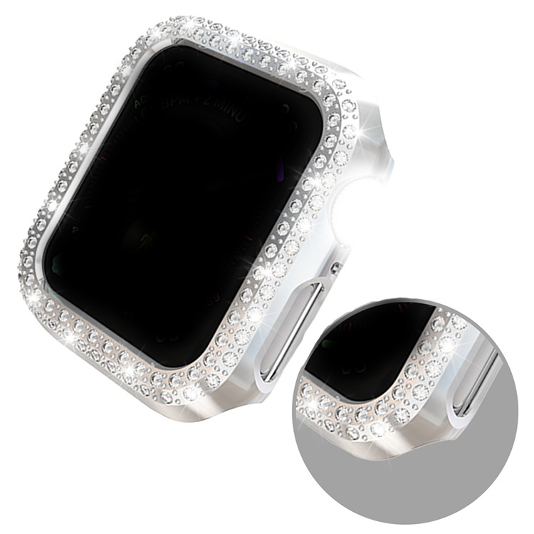 Carcasă de protecție pentru Apple Watch S10/SE – diamant în dublu rând, electroplacată, carcasă PC