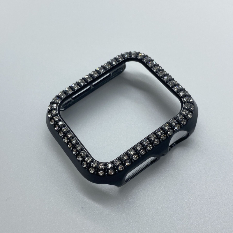 Carcasă de protecție pentru Apple Watch S10/SE – diamant în dublu rând, electroplacată, carcasă PC