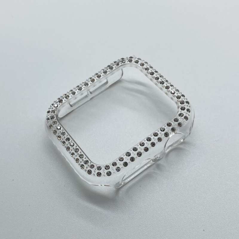 Carcasă de protecție pentru Apple Watch S10/SE – diamant în dublu rând, electroplacată, carcasă PC
