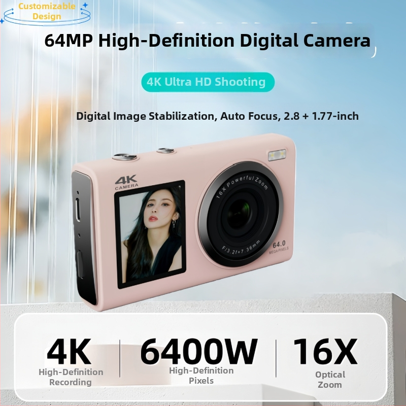 Dv80j Digitaalkaamera kaardiga — 24MP CCD sensor, 16x optiline zoom, maks. resolutsioon 4320×3240, 2.8-inch LCD, 64GB sisemälu