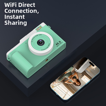 Kantav WiFi-kaamera kahekordse CMOS sensoriga, 1/1.8'' sensor, 2,4'' LCD-ekraan, TF-kaart salvestuseks, USB 2.0