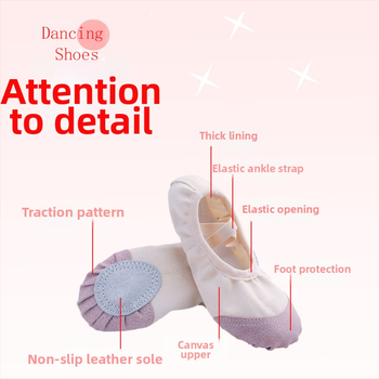 Παπούτσια χορού - Μπαλέτο, Σύγχρονος χορός, Λατινικά - Καμβά επάνω μέρος, Δερμάτινη σόλα, Unisex, Ελαφριά
