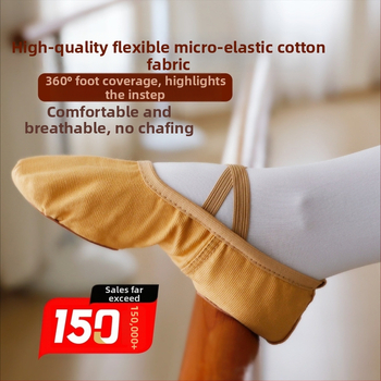 Χορευτικά Παπούτσια για Μπαλέτο και Λαϊκό Χορό, Αναπνεύσιμα και Ελαφριά, με Σόλα από Γνήσιο Δέρμα