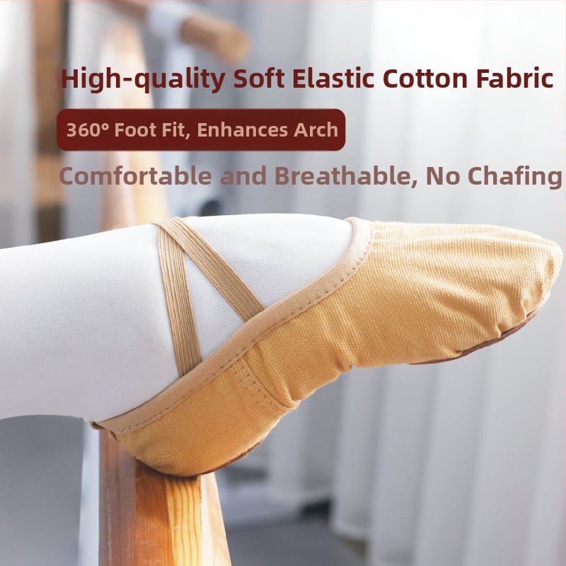 Χορευτικά Παπούτσια για Μπαλέτο και Λαϊκό Χορό, Αναπνεύσιμα και Ελαφριά, με Σόλα από Γνήσιο Δέρμα