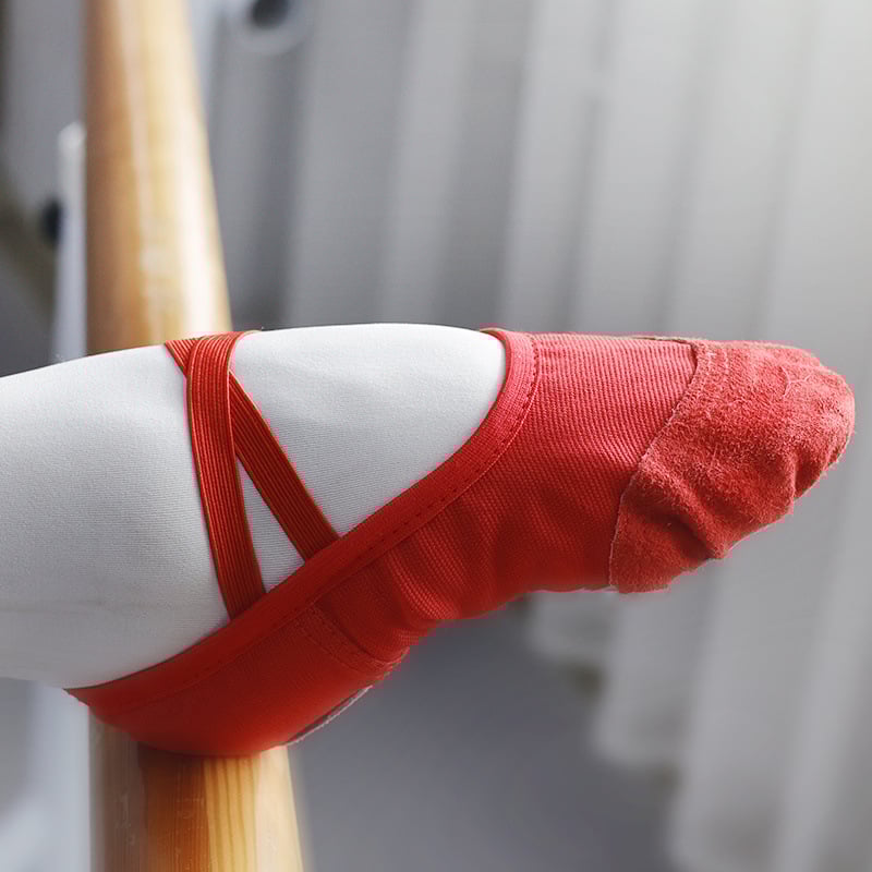 Χορευτικά Παπούτσια για Μπαλέτο και Λαϊκό Χορό, Αναπνεύσιμα και Ελαφριά, με Σόλα από Γνήσιο Δέρμα