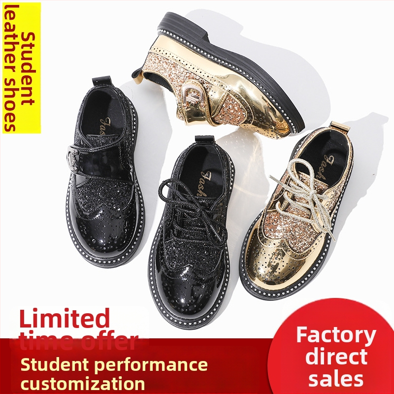 Berniukų odiniai bateliai, anglų stiliaus, gumos padas, PU įdėklas, kvėpuojantys, atsparūs slydimui