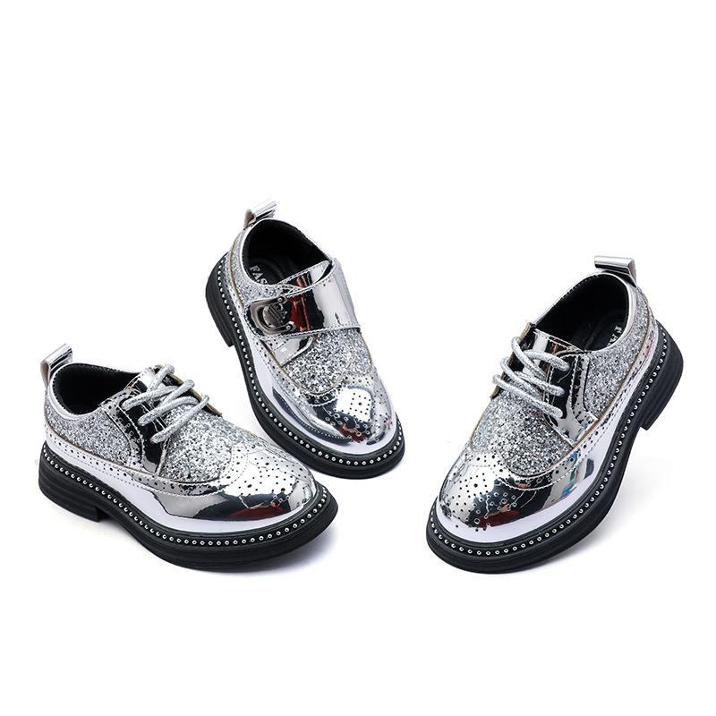 Παπούτσια δερμάτινα για αγόρια, αγγλικού στυλ, σόλα από καουτσούκ, πάτος PU, αναπνέσιμα και αντιολισθητικά