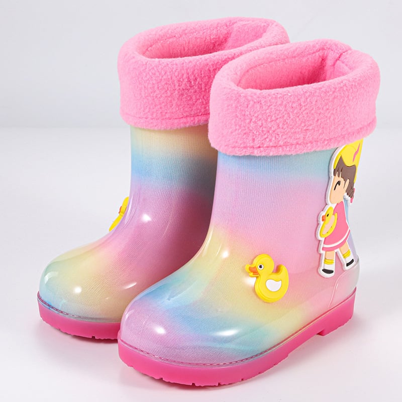 Μποτάκια βροχής για παιδιά Star Foot, PVC επάνω μέρος, χαμηλό τακούνι 1–3 cm, ριγέ μοτίβο, κορεατικό στυλ, για παιδιά 1–6 ετών