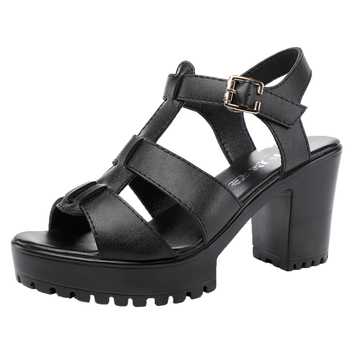 Naiste mood sandaalid platvormiga ja paksu kontsaga, avatud varvas, ülemine mikrofiiber, vooder mikrofiiber, tallal poliuretaan