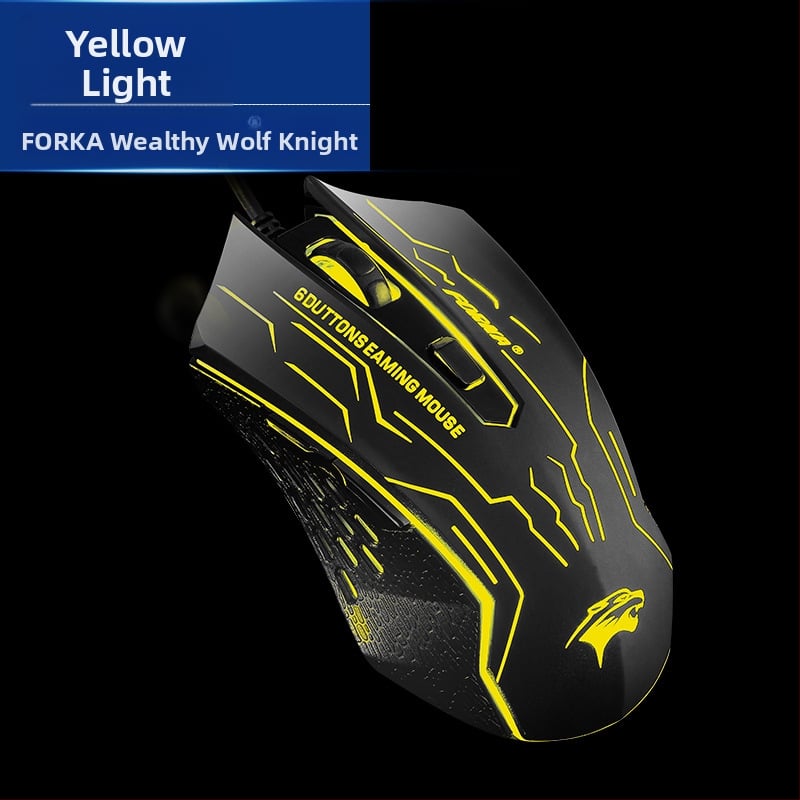 Wealth Wolf Rider optinė laidinė pelė, 2500 DPI, 6 mygtukų, USB, kabelio ilgis 1,4 m