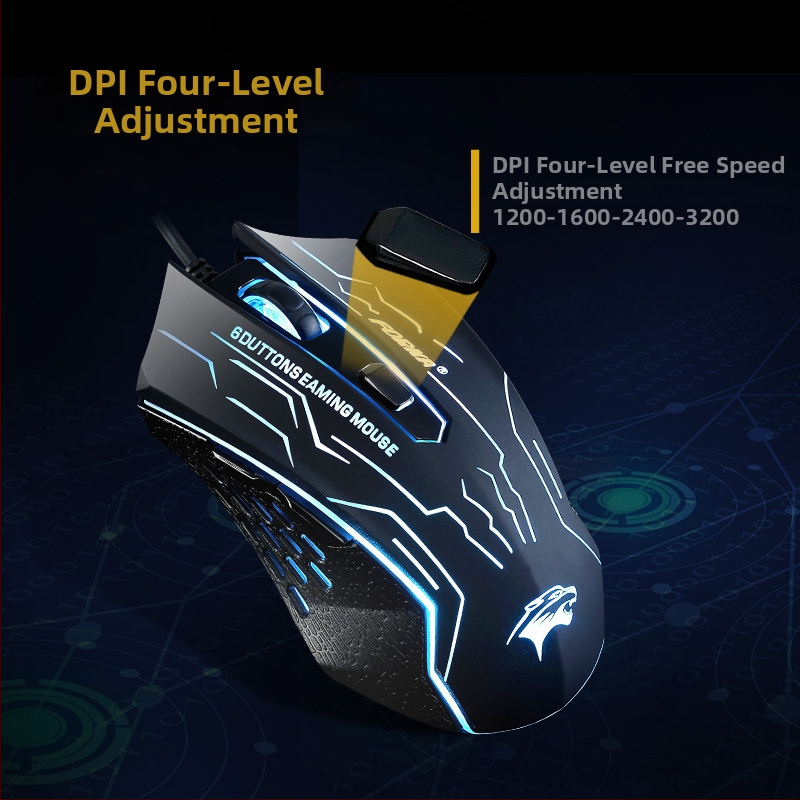 Wealth Wolf Rider optiska pele ar vadu, USB, 2500 DPI, 6 tausti, 1,4 m kabelis