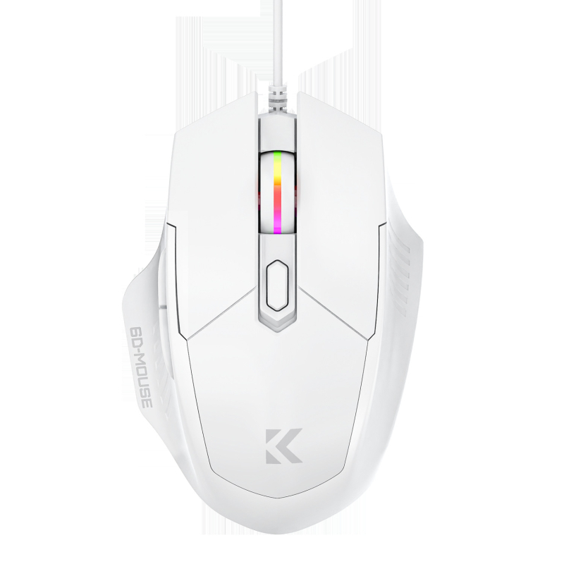 Tyli kabelinė žaidimų pelė (5600 DPI, 6 mygtukai, USB, 1,5 m kabelis)