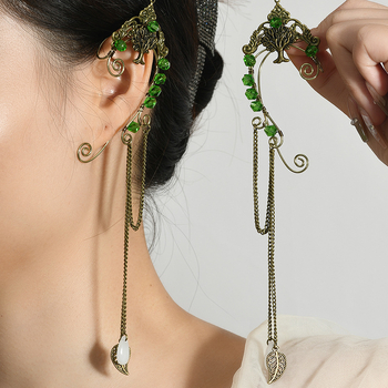 Hongfeng – Kézzel kötött elf fülcsipesz retro bojtokkal (Anyag: Kevert anyagok; Stílus: Eredeti dizájn; Feldolgozás: Kézi kötés; Év/Szezon: Téli 2024)