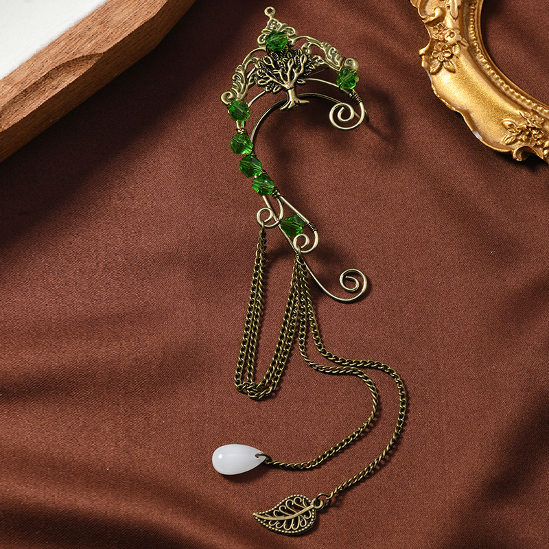 Hongfeng – Kézzel kötött elf fülcsipesz retro bojtokkal (Anyag: Kevert anyagok; Stílus: Eredeti dizájn; Feldolgozás: Kézi kötés; Év/Szezon: Téli 2024)