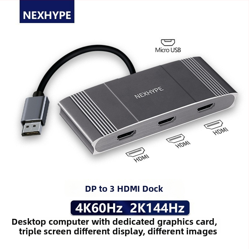Type-C į Dual HDMI docking stotį, 1–2 HDMI išvestys, 21Gbps perdavimo sparta, 0,2 m kabelis