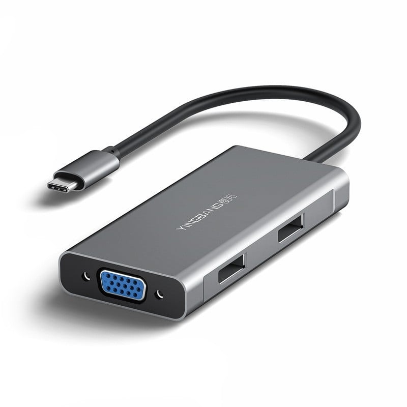 Type-C į Dual HDMI docking stotį, 1–2 HDMI išvestys, 21Gbps perdavimo sparta, 0,2 m kabelis