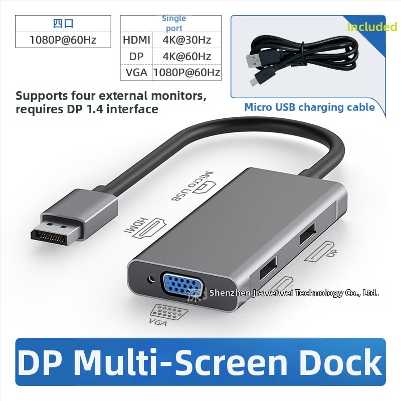 Type-C į Dual HDMI docking stotį, 1–2 HDMI išvestys, 21Gbps perdavimo sparta, 0,2 m kabelis