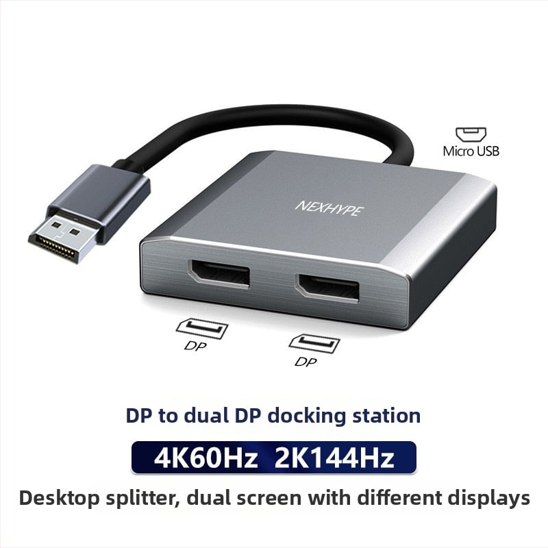 Type-C į Dual HDMI docking stotį, 1–2 HDMI išvestys, 21Gbps perdavimo sparta, 0,2 m kabelis
