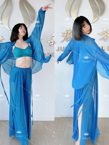 Vēdera dejas praktiskais kostīms, brīvs tīkla komplekts 4 daļas, ādai draudzīgs, poliesteris 30–50% galvenajā un sekundārajā audumā, 2025. gada vasara