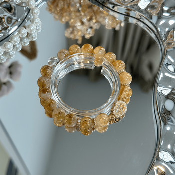 Narukvica od citrina, bakrena legura, bez bočnih kamenja, lagani luksuzni stil